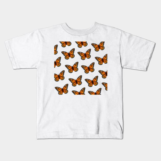 Monarch Butterflies Pattern Kids T-Shirt by GraphiscbyNel